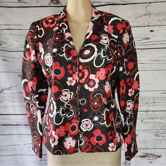 Lafayette 148 Floral Linen Silk Blazer 4 - Picture 1 of 6